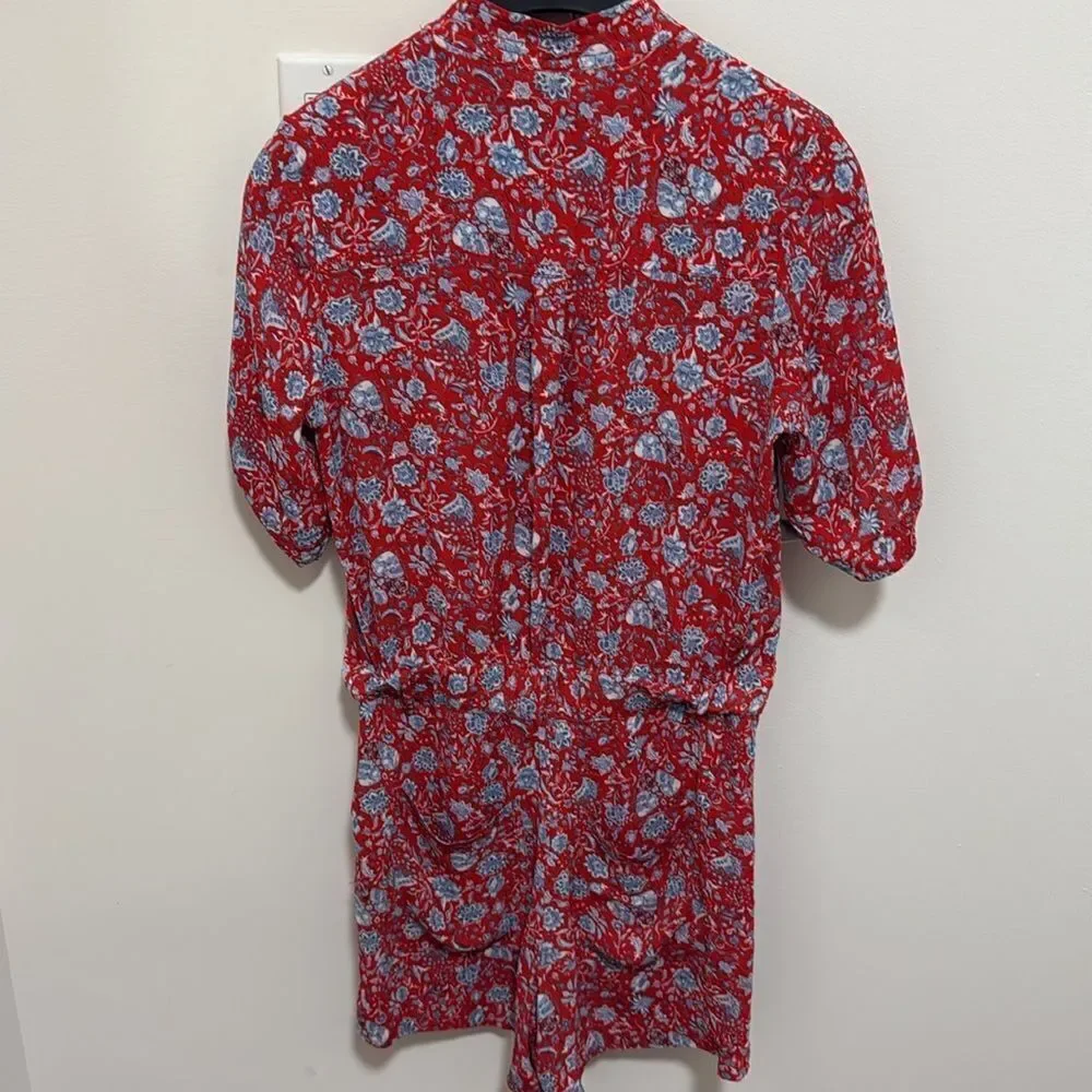 Zadig & Voltaire Cookis Floral Red Playsuit. Size XS.
